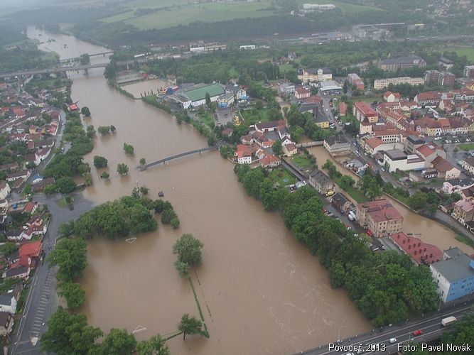 Povodně-letecký pohled