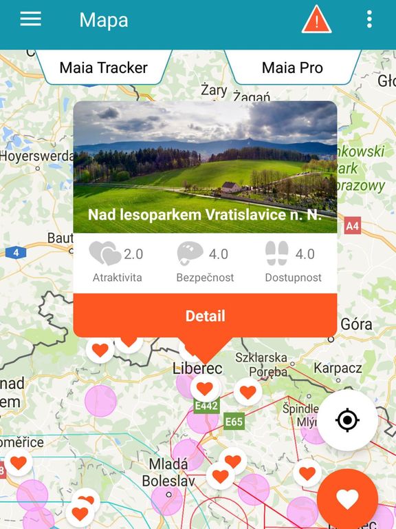 Aplikace MAIA ukáže, kam s dronem můžete letět. Na mapě také uvidíte aktuální polohu všech dronů nad danou oblastí.