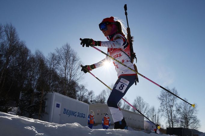 Eva Puskarčíková v olympijské štafetě žen.