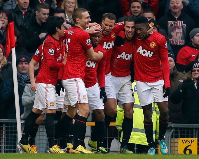 Z vítězné branky se pochopitelně radovali také ostatní borci v dresu Manchesteru United.