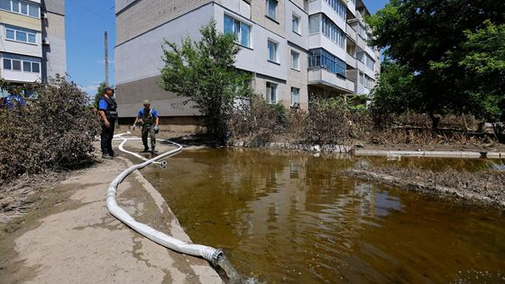 Ukrajina Kachovská přehrada záplavy Záporoží