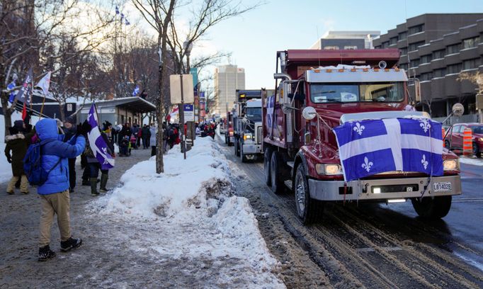 Covid protest, Quebec, únor 2022.