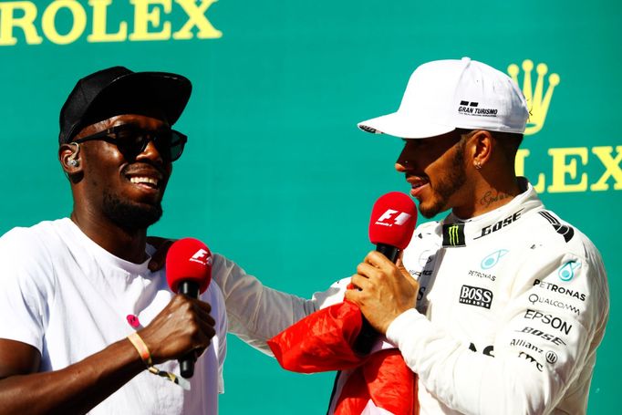 F1, VC USA 2017: Usain Bolt a Lewis Hamilton