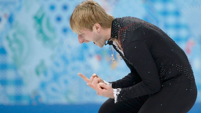 Jevgenij Pljuščenko na olympiádě v Soči.