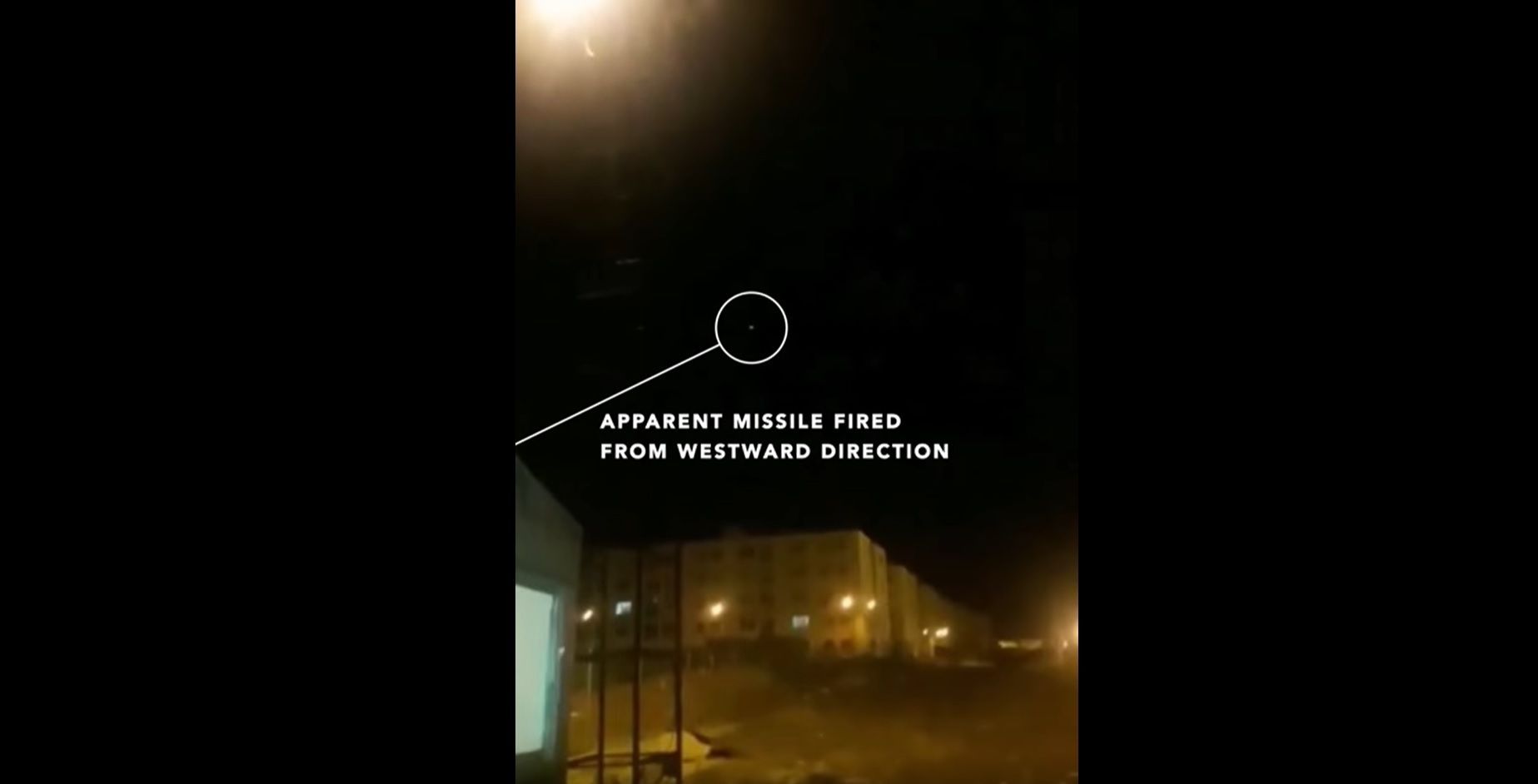 momentka z videa sestřelení letadla v Íránu