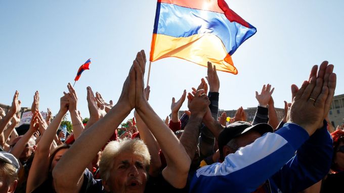 Protesty v Arménii, ilustrační foto.