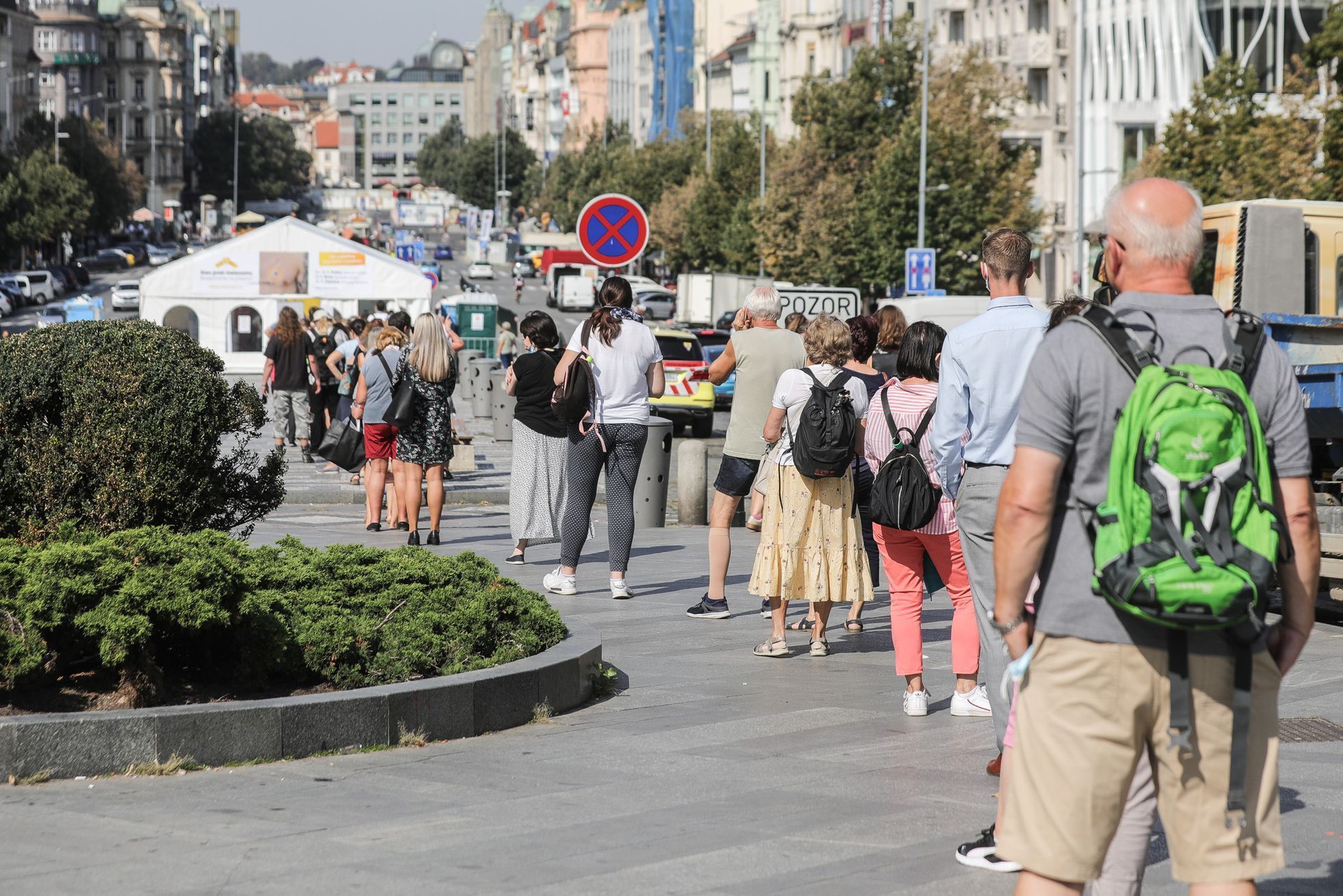 Fronty na odběrová místa, koronavirus, Praha