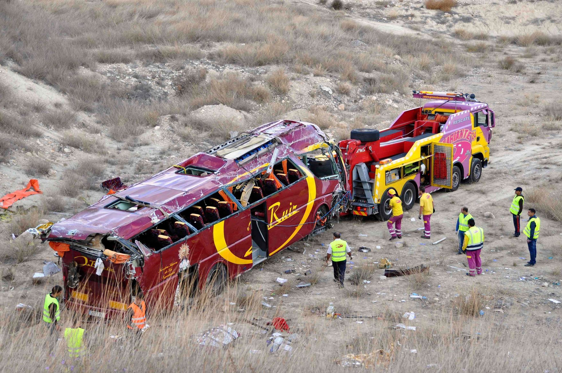 Španělsko - autobus - nehoda