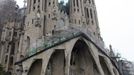 Sagrada Familia v Barceloně po sněhové přeháňce.