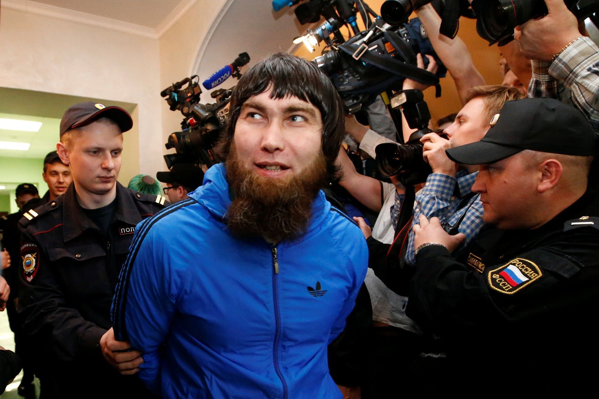 Anzor Gubašev během soudu k vraždě Borise Němcova.