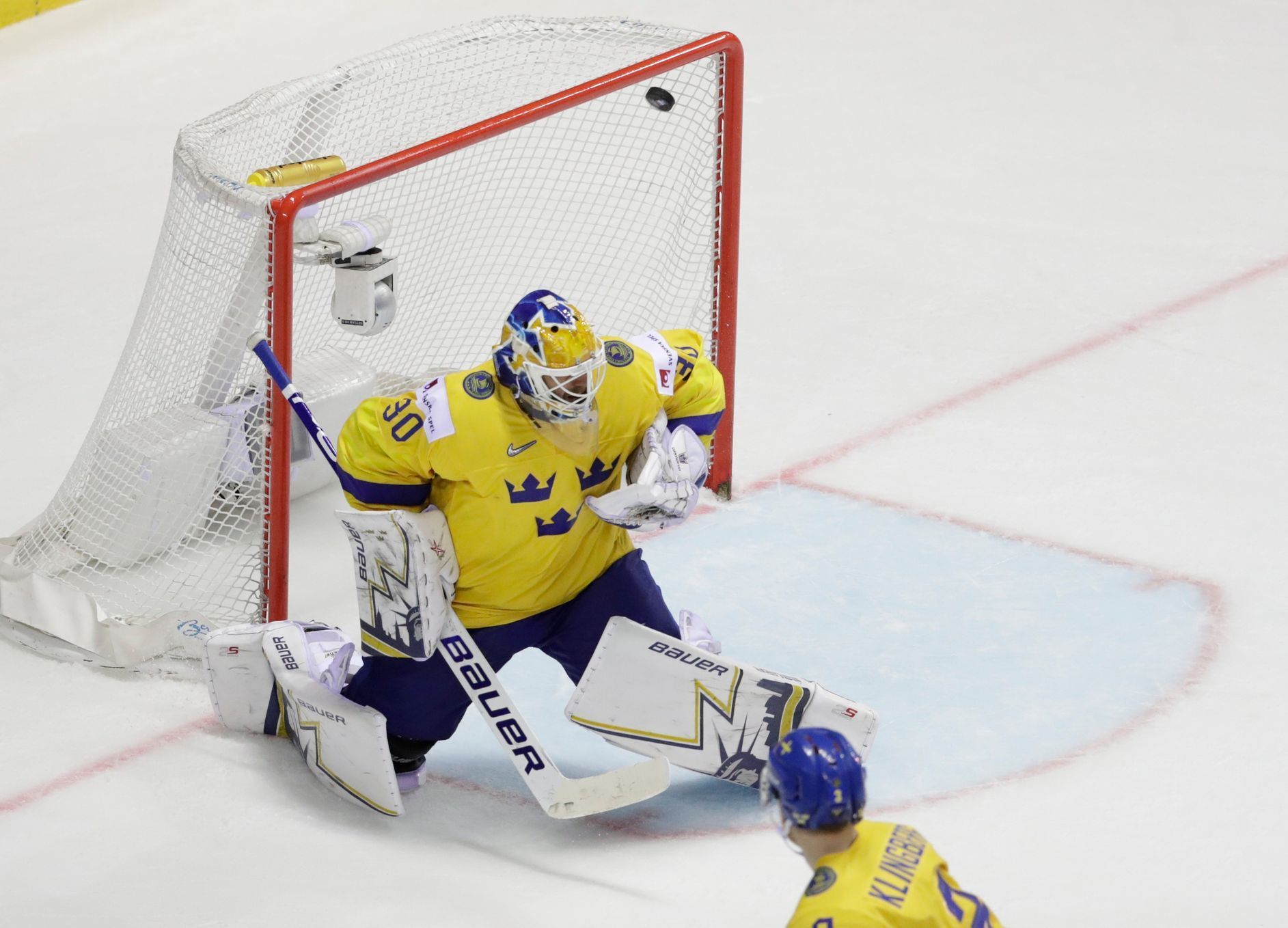 Henrik Lundqvist v prodloužení inkasuje rozhodující gól ve čtvrtfinále MS 2019 Finsko - Švédsko