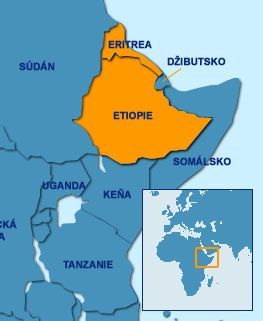 mapa - Eritrea, Etiopie