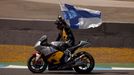 Kalex Moto2 rider Mika Kallio of Finland celebrates after winning the Spanish Grand Prix at Jerez racetrack in Jerez de la Frontera, southern Spain, May 4, 2014. REUTERS/