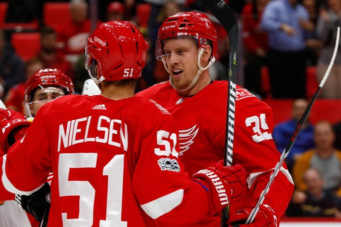 Anthony Mantha (Detroit Red Wings) slaví branku