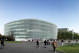 Budova z dílny kanceleláře Projektil Architekti, která vyhrála soutěž na stavbu nové knihovny