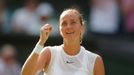 Petra Kvitová během Wimbledonu 2017