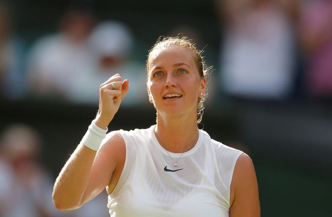 Petra Kvitová během Wimbledonu 2017