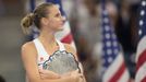 Karolína Plíšková ve finále US Open 2016 s Angelique Kerberoovu.