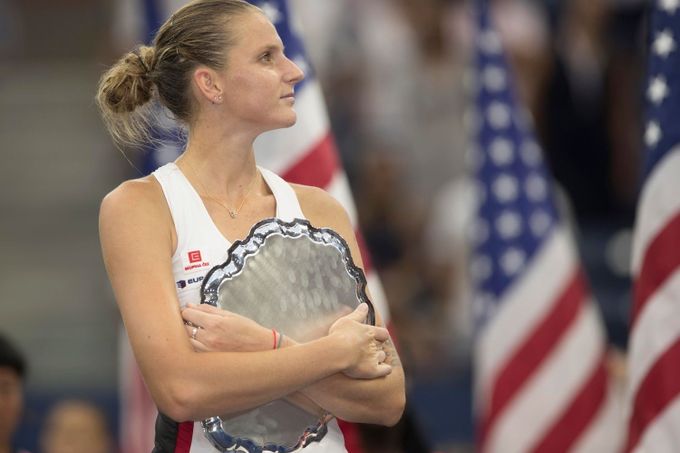 Karolína Plíšková ve finále US Open 2016 s Angelique Kerberoovu.