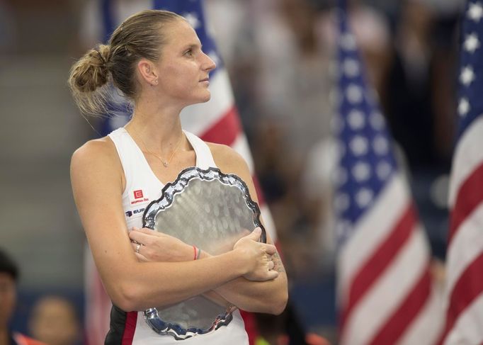 Karolína Plíšková ve finále US Open 2016 s Angelique Kerberoovu.