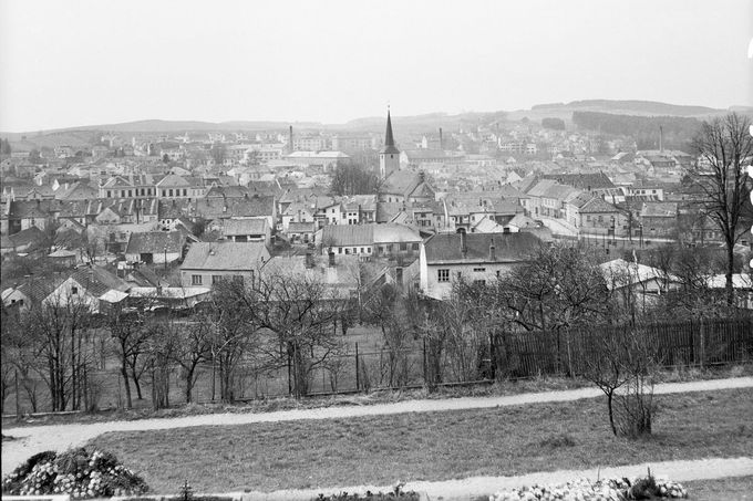 Město Třešť v Československu. Ilustrační fotografie z 60. let.