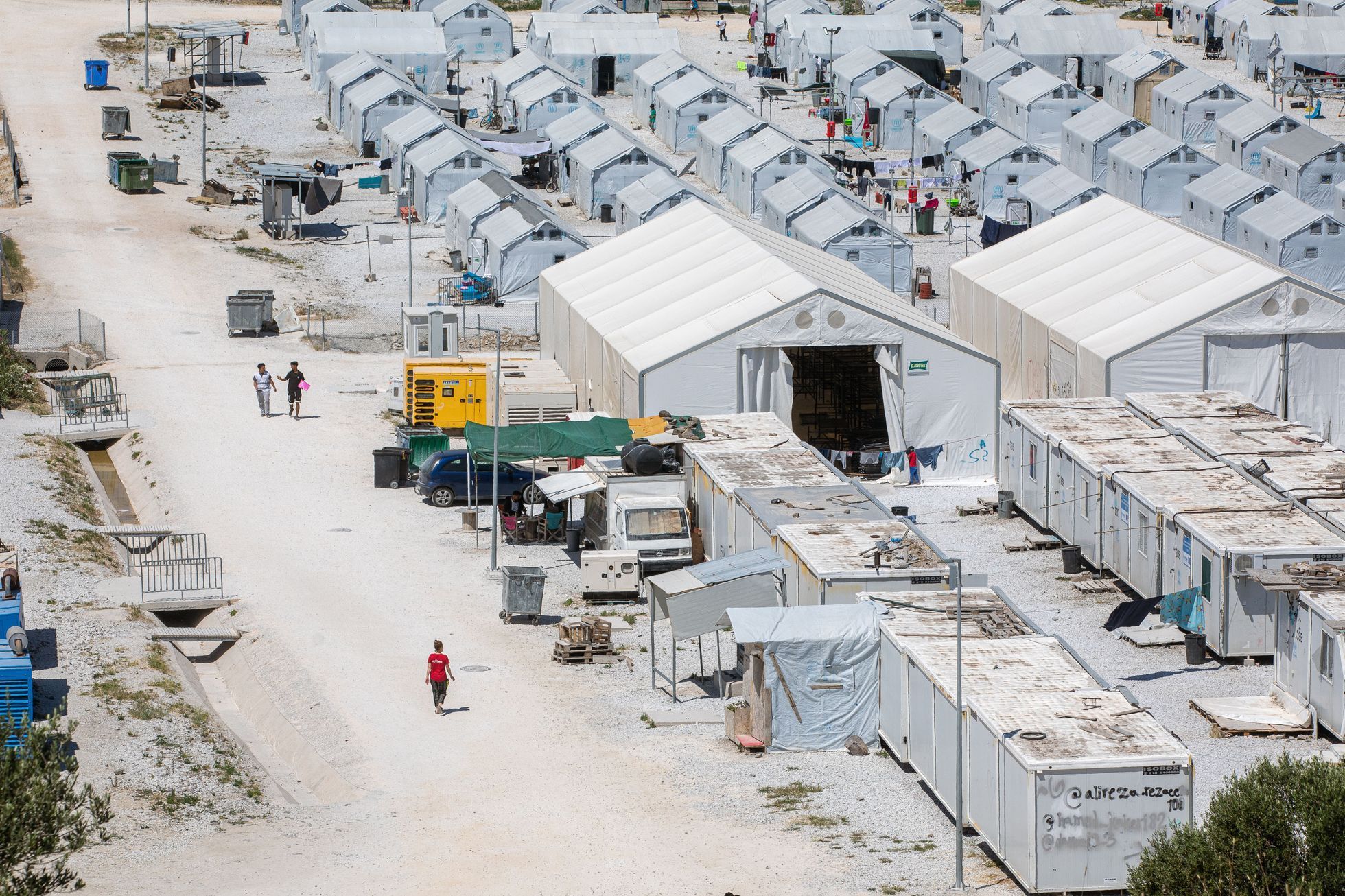 Uprchlický tábor Kara Tepe na ostrově Lesbos v Řecku, uprchlíci, migranti, uprchlická krize