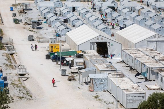 Uprchlický tábor Kara Tepe na ostrově Lesbos v Řecku.