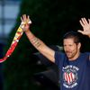 Diego Simeone slaví titul Atlética Madrid