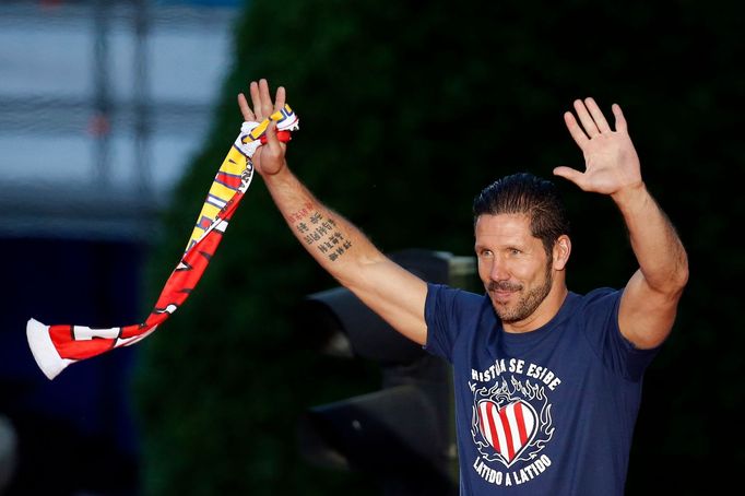 Diego Simeone slaví titul Atlética Madrid