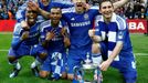 Soccer Football - FA Cup Final - Chelsea's  Salomon Kalou, Gary Cahill, Ashley Cole, John Terry and Frank Lampard celebrate after their FA Cup final soccer match against