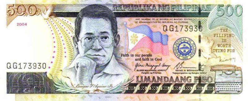 Bankovka v hodnotě 500 pesos