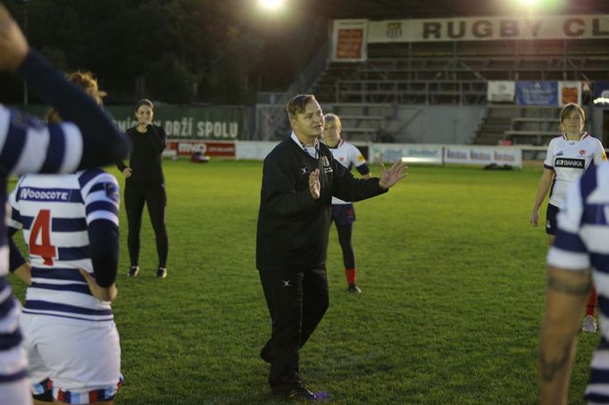 Trénink české reprezentace v ragby žen XV na Tatře Smíchov