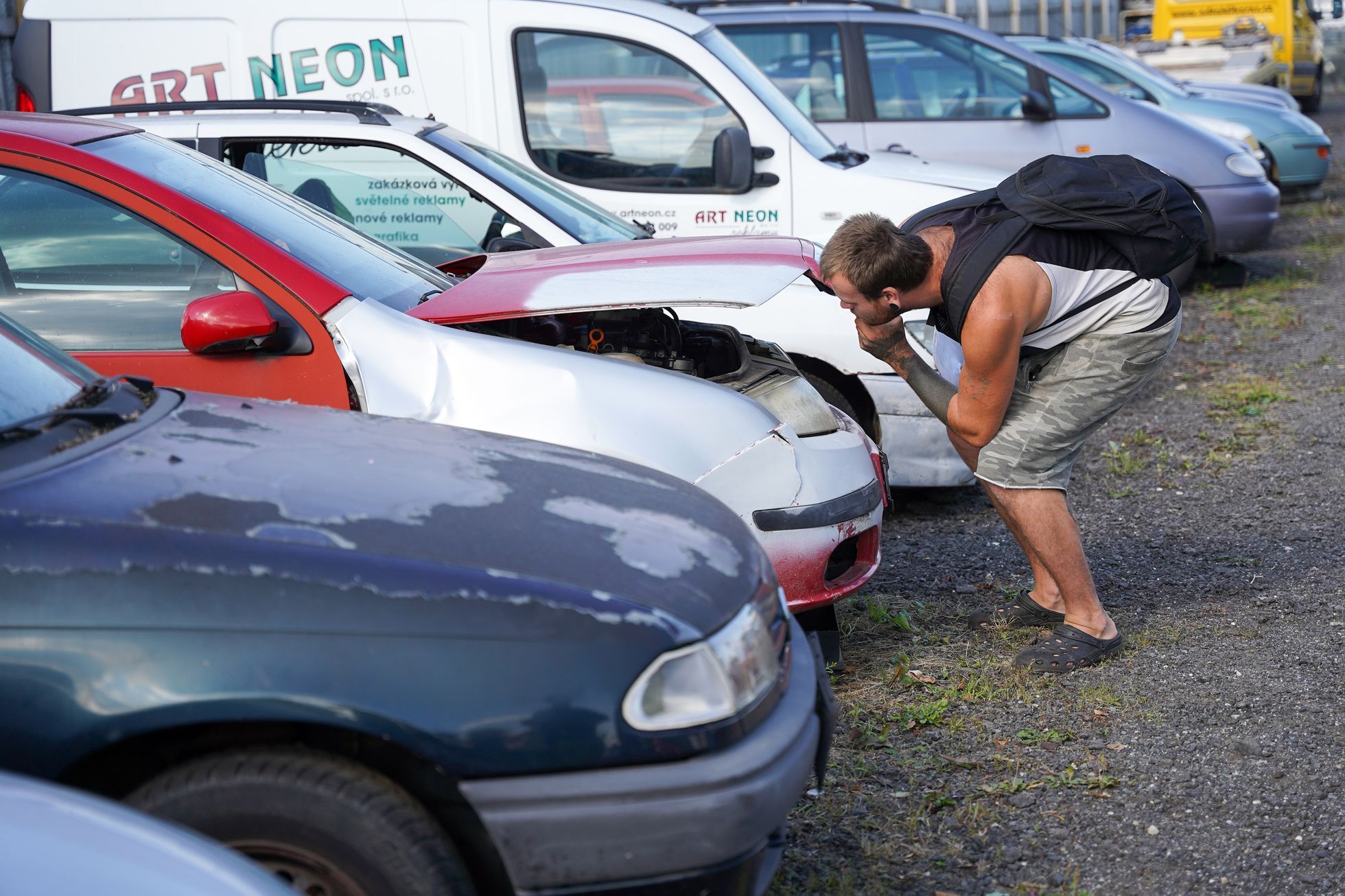 Dražba autovraků v Liberci srpen 2022