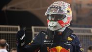 Max Verstappen z Red Bullu slaví vítězství v kvalifikaci na VC Bahrajnu 2021