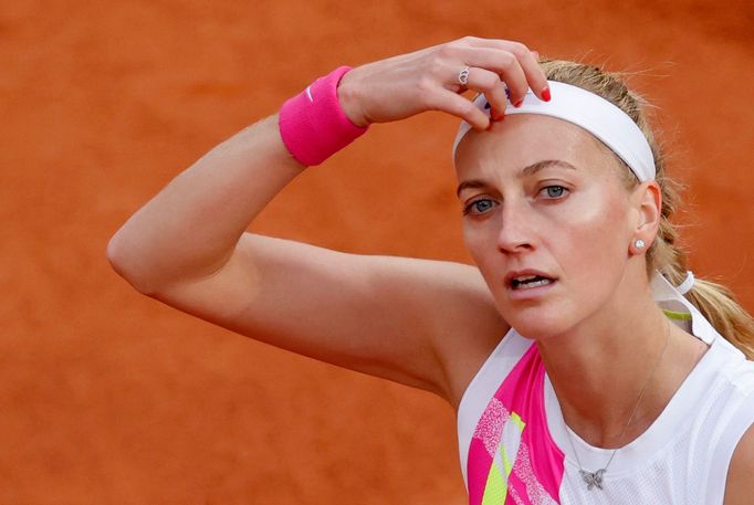 Tennis - French Open - Roland Garros, Paris, France - October 8, 2020 Czech Republic's Petra Kvitova during her semi final match against Sofia Kenin of the U.S. REUTERS/C