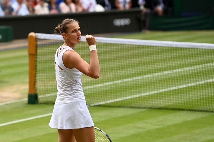 Karolína Plíšková slaví postup do finále Wimbledonu