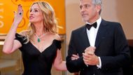 Julia Roberts a Goerge Clooney přijeli do Cannes uvést společně s režisérkou Jodie Foster její nový film Hra peněz.