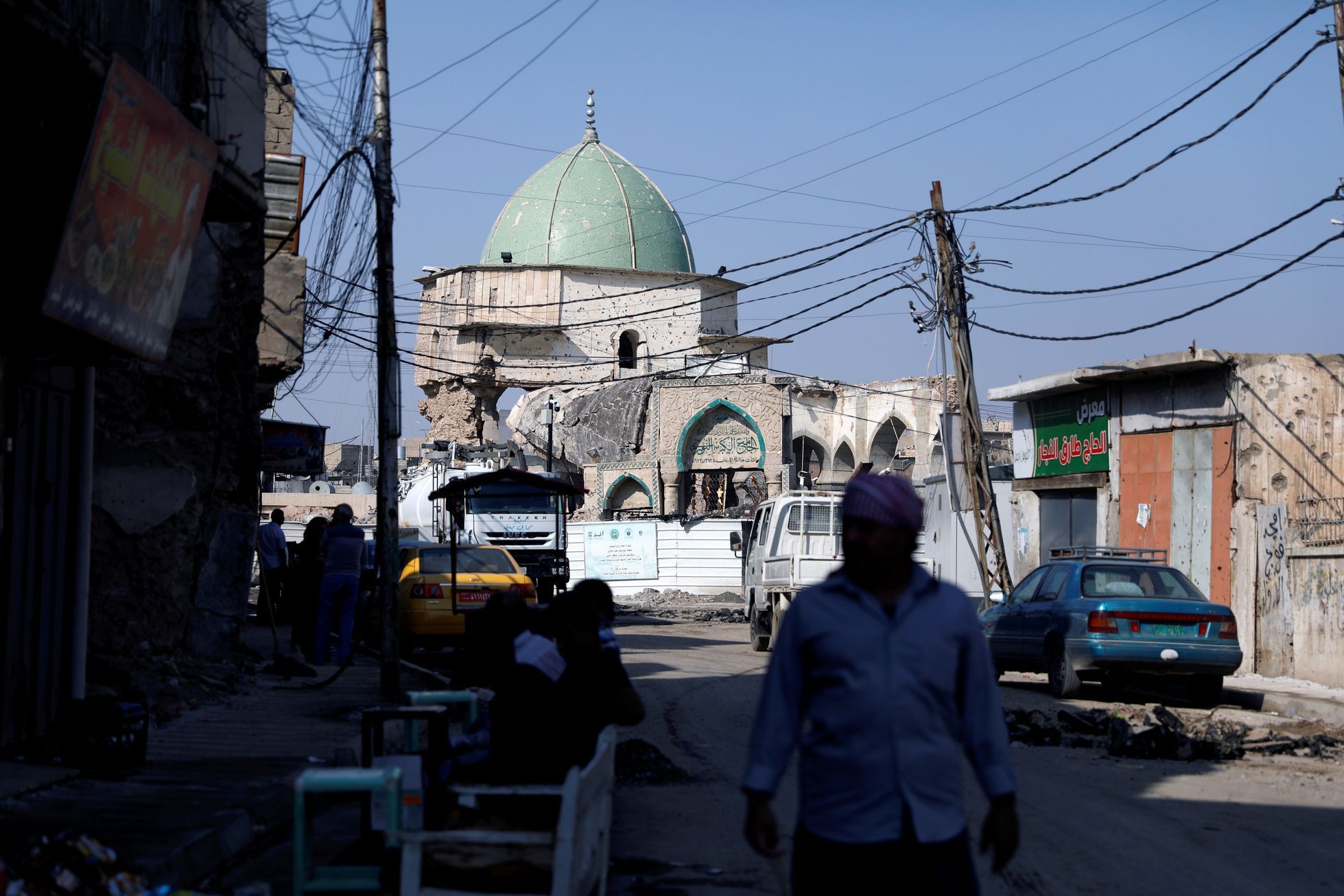 Mešita al-Núrí v Mosulu, kde Bagdádí vyhlásil IS