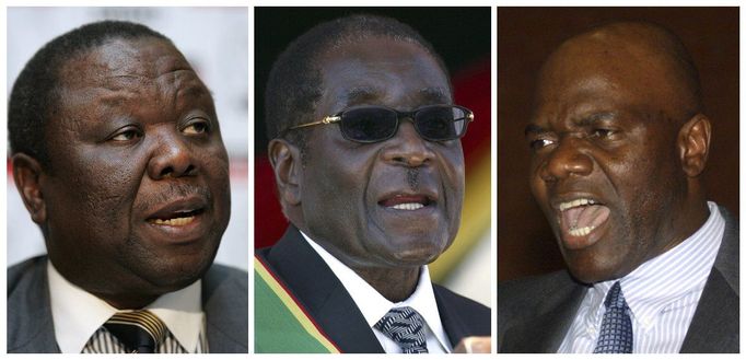 Morgan Tsvangirai (vlevo) a Robert Mugabe