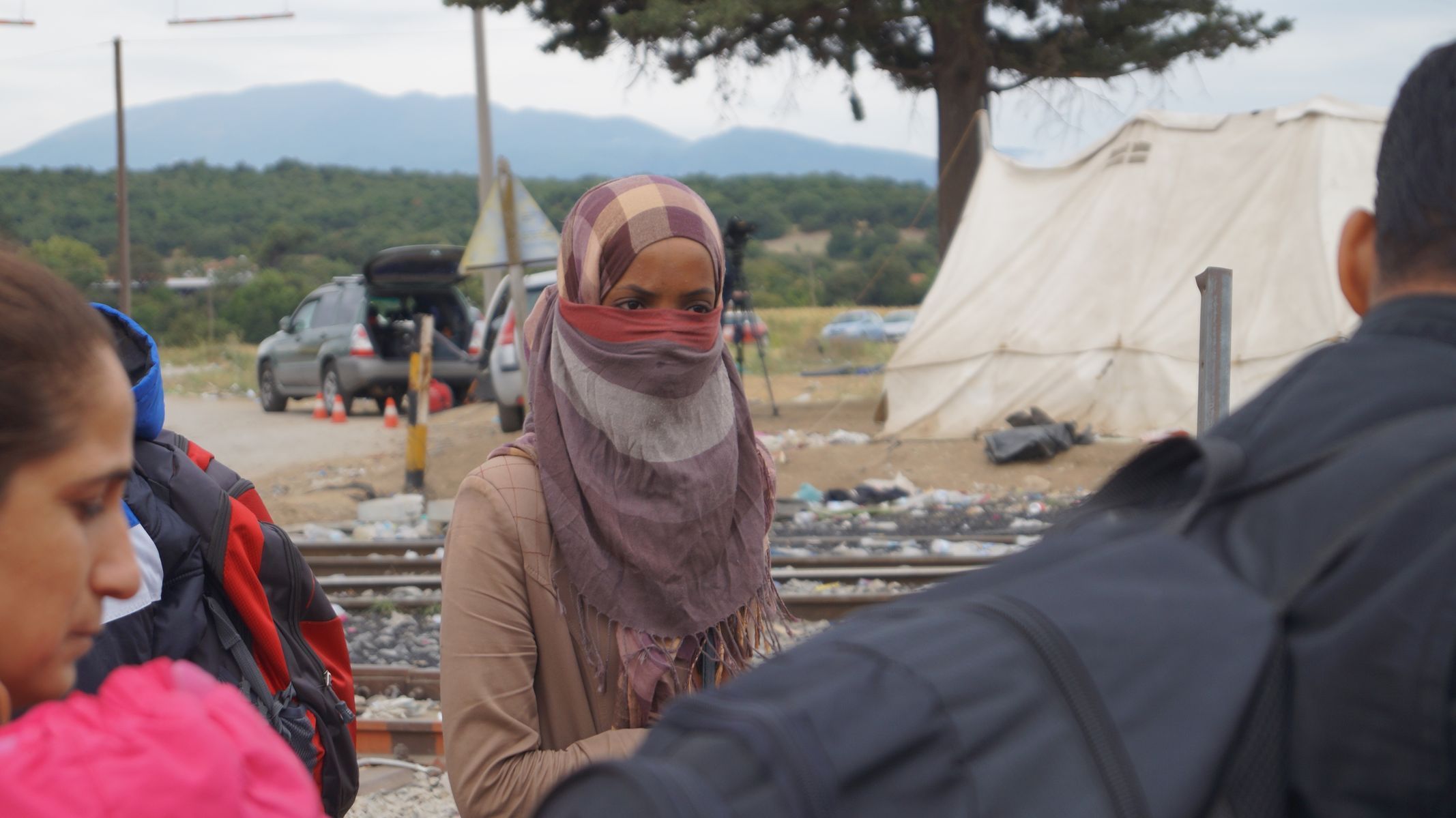 Ženy na hranici mezi Řeckem a Makedonií