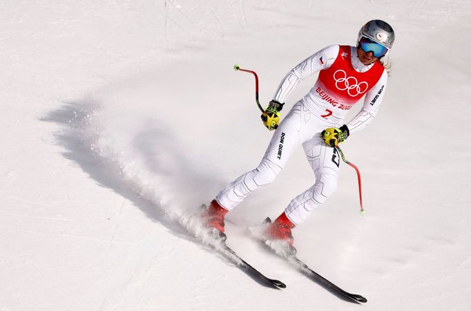 Ester Ledecká v super-G na ZOH 2022 v Pekingu