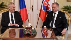 Miloš Zeman a Andrej Kiska v Bratislavě.