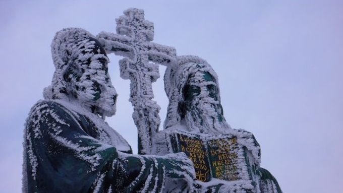 Cyril a Metoděj a sníh