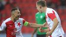 Jan Bořil a Lukáš Provod slaví v zápase 2. kola F:L Slavia - Příbram