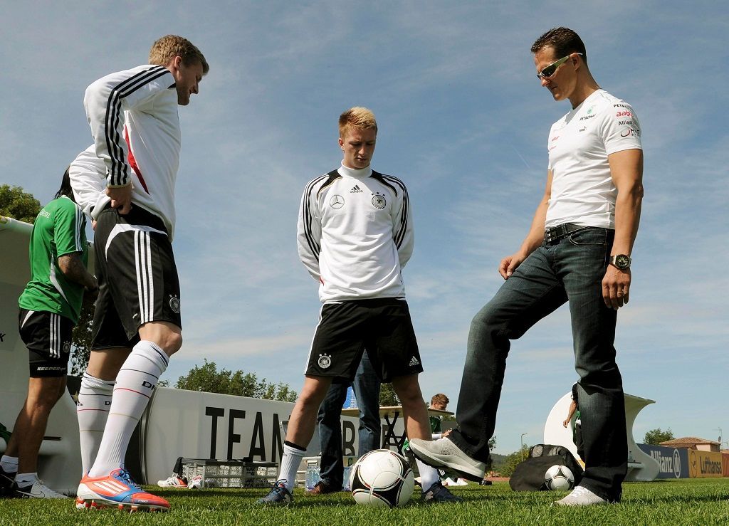 Německá fotbalová reprezentace, trénink, Euro 2012 (Michael Schumacher, Reus, Schürrle)