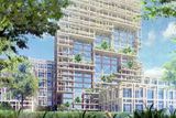 Na stavbu sedmdesátipatrového domu plánuje firma použít 180 tisíc metrů krychlových dřeva. V mrakodrapu mají být kromě bytů i hotely, obchody a kanceláře.