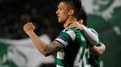 Fredy Montero ze Sportingu Lisabon slaví gól do sítě Viktorie Plzeň