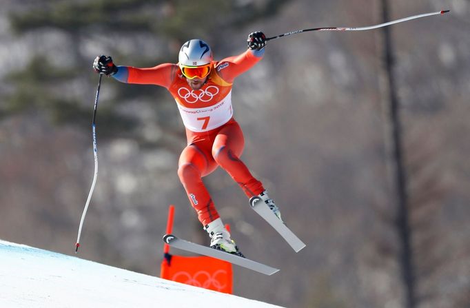 Aksel Lund Svindal ve sjezdu na ZOH 2018