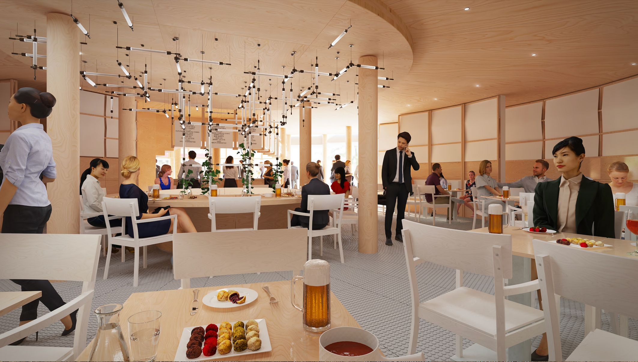 Vizualizace restaurace v pavilonu na EXPO v Ósace