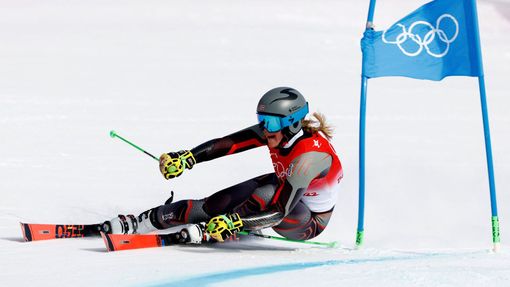 Norská lyžařka Thea Louise Stjernesund ve 2. kole obřího slalomu žen.